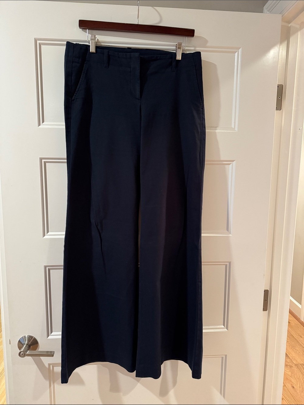 Theory Navy Tailored Wide Leg Trousers